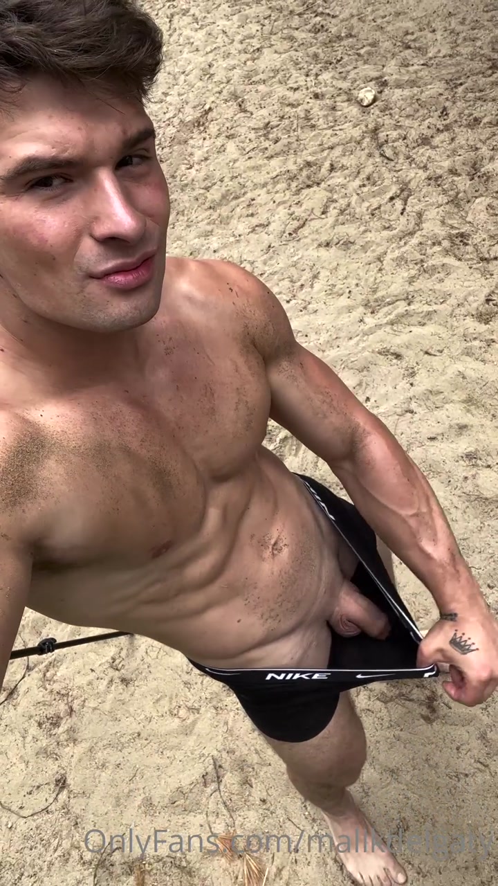 Getting dirty in the sand after a workout outdoors
