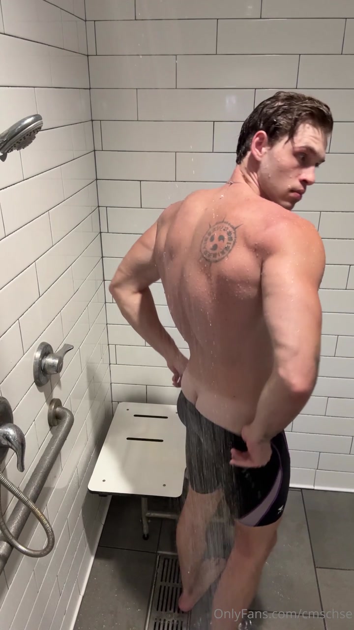 Showing off my young fit body in the shower