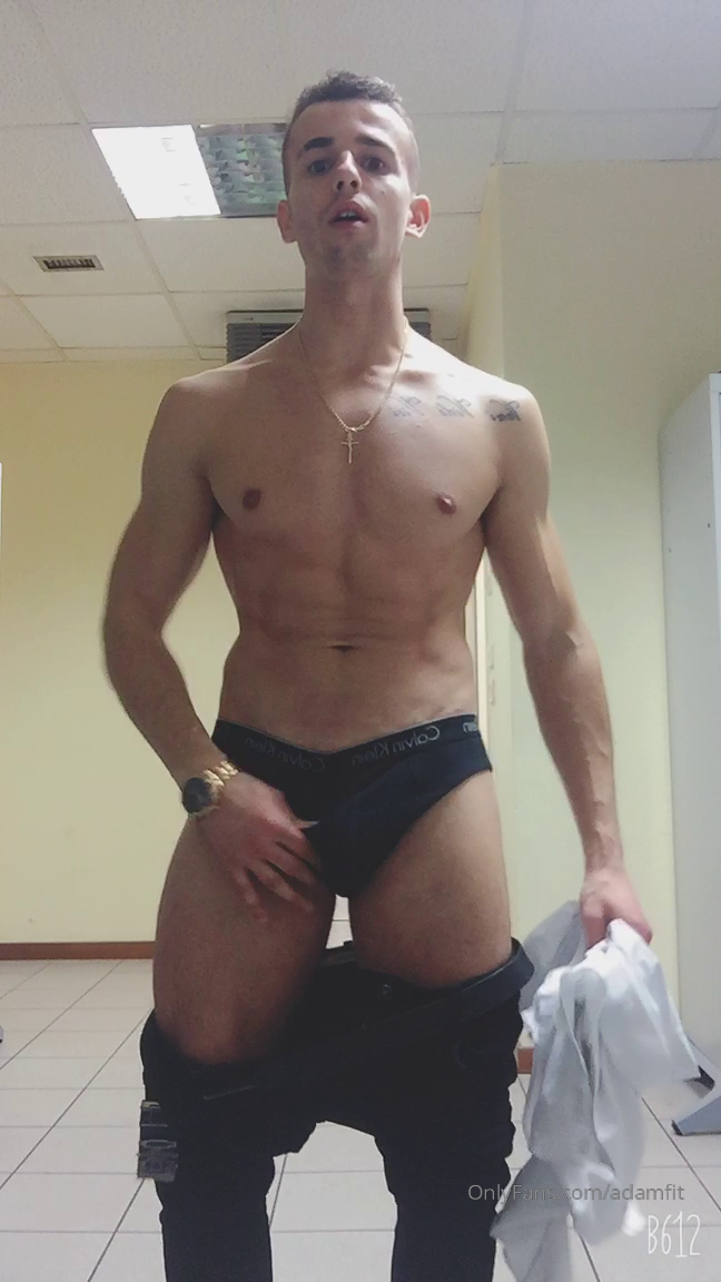 Adamfit - Stripping and showing off my hard cock