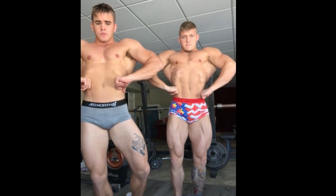 Flexing With A Mate - Bigmusclegod8