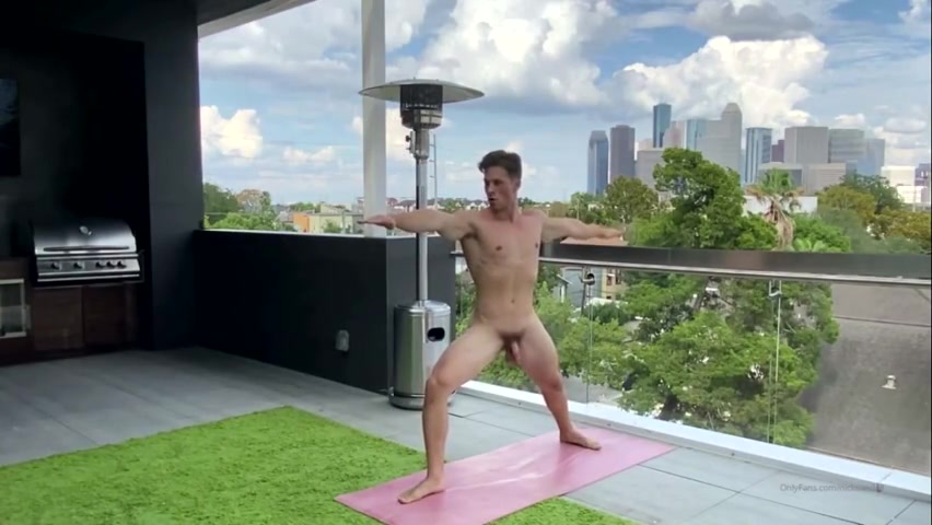 Doing naked yoga on the balcony - Part 2 - Nick Sandell