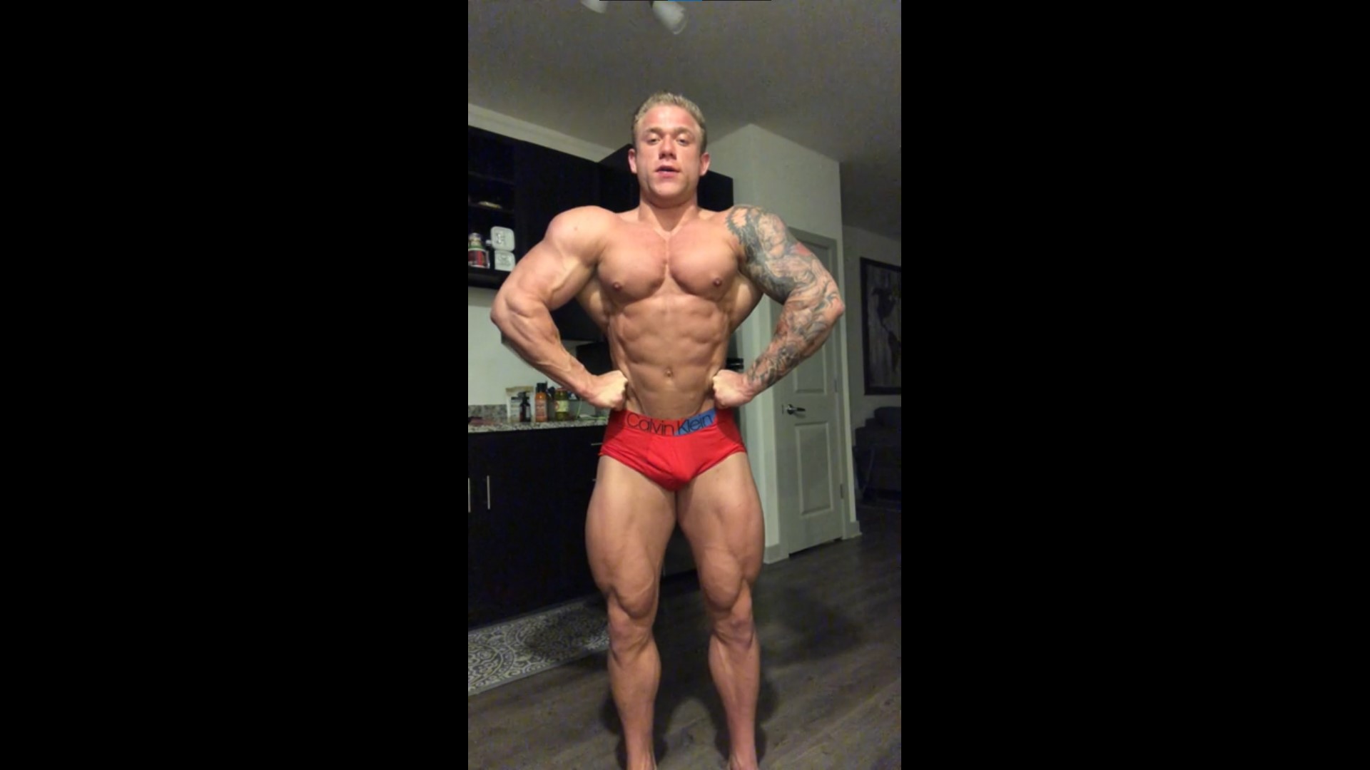 Flexing hard in my underwear - Jake Daniel