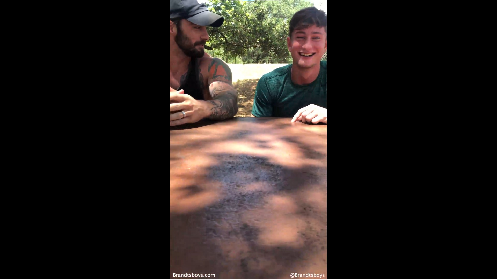 Jordan makes Troy jerk off under the picnic table - TroyxBrandt - JordanxBrandt