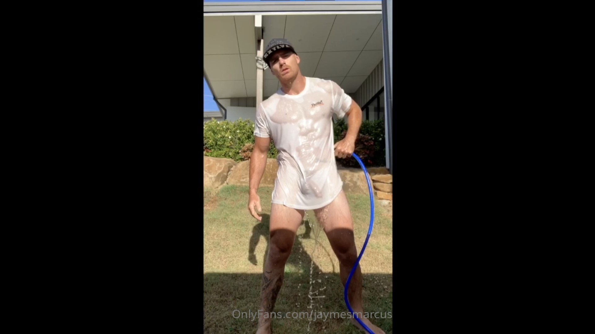 Slowly stripping while hosing myself down - Jaymz Wright (jaymzwrightx)