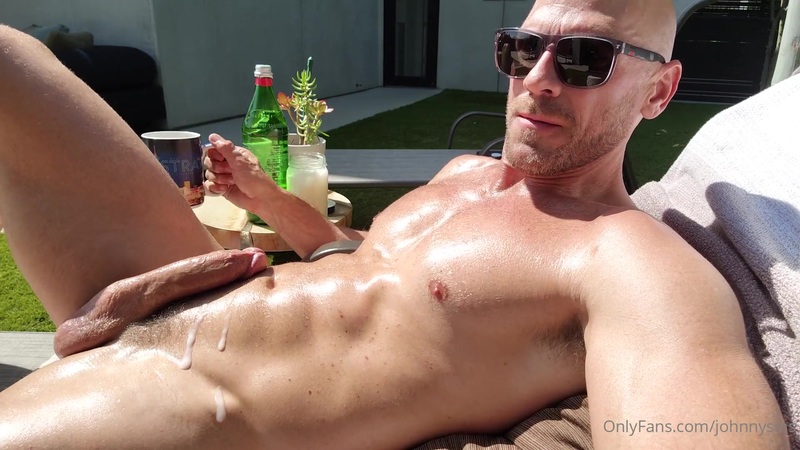 Jerking off outside and cumming over myself - Johnny Sins