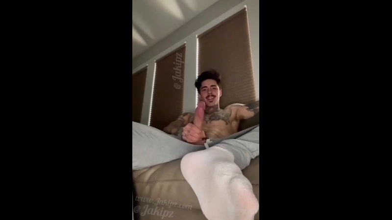 Stroking my big cock while talking dirty and cumming over myself - Jake Andrich (Jakipz)