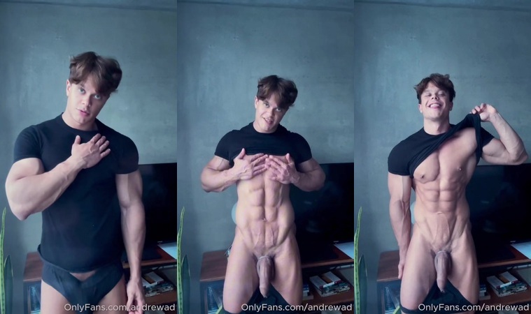 Slowly stripping while showing off my muscles and cock - Andrewad