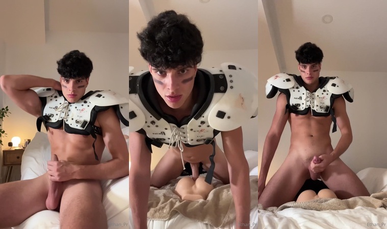 Fucking my toy while wearing my football shoulder pads - Ethan (ethan_pr)