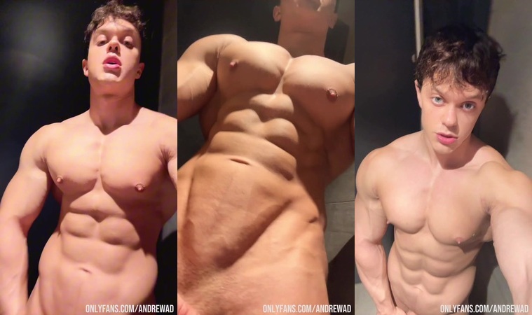 Stroking my cock while showing off my big strong muscles - Andrewad