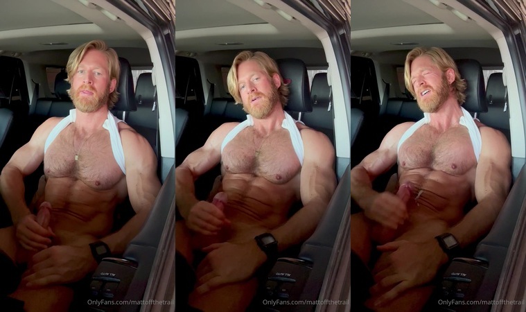 Jerking off in my car and shooting a load over my muscular body - Matthew Dubbe (mattoffthetrail)