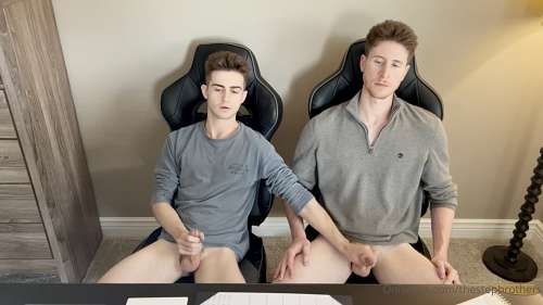 JustTheGays thumbnail for TheStepBrothers – Watching porn and jerking off together - amateur gay porn from OnlyFans, MyVidster, GayForFans and more! - 