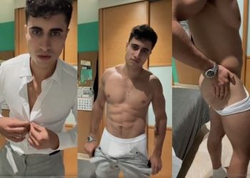 JustTheGays thumbnail for Edgiriland strips and shows off his ass - amateur gay porn from OnlyFans, MyVidster, GayForFans and more! -