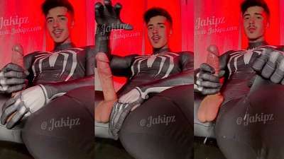 JustTheGays thumbnail for Jake Andrich (Jakipz) jerks off in a spiderman costume - amateur gay porn from OnlyFans, MyVidster, GayForFans and more! - Big Cock, Jerk Off, Solo