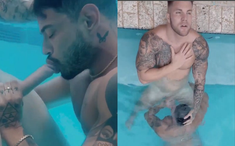 JustTheGays thumbnail for Philippe Soulier and Alejo Ospina fuck poolside - amateur gay porn from OnlyFans, MyVidster, GayForFans and more! - 