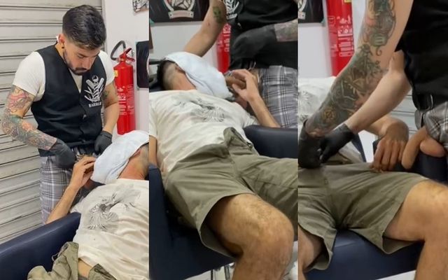 JustTheGays thumbnail for Garotoargentino – fucking in the barber chair - amateur gay porn from OnlyFans, MyVidster, GayForFans and more! - Anal