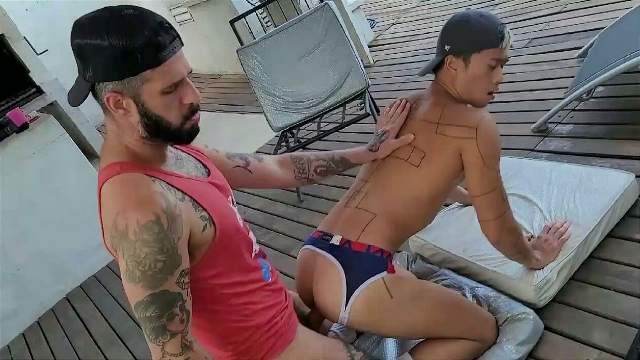 JustTheGays thumbnail for Sunny Afternoon Rooftop Fuck – Romeo Davis and Jong Master – RFC