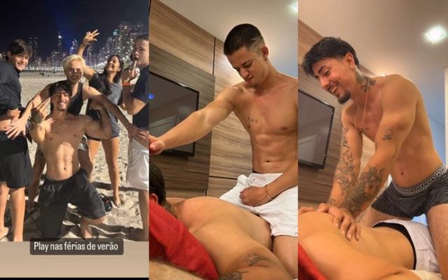 JustTheGays thumbnail for Latin guys fool around with eachtoher while watching porn - amateur gay porn from OnlyFans, MyVidster, GayForFans and more! - Shorts, video