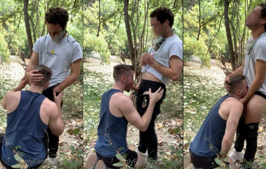JustTheGays thumbnail for zxcrxf – blowjob with a stranger in the woods - amateur gay porn from OnlyFans, MyVidster, GayForFans and more! - 