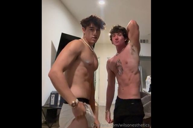 JustTheGays thumbnail for Ethanwilson (wilsonesthetics) and friend show off naked - amateur gay porn from OnlyFans, MyVidster, GayForFans and more! - video