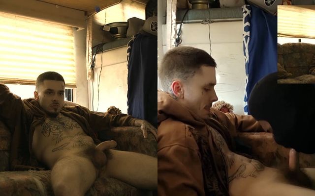 JustTheGays thumbnail for Tattooed guy needs to pay the bills – raw fervor - amateur gay porn from OnlyFans, MyVidster, GayForFans and more! - Oral