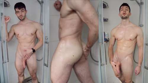 JustTheGays thumbnail for Brammster – Jerking in the shower - amateur gay porn from OnlyFans, MyVidster, GayForFans and more! - 