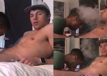 JustTheGays thumbnail for College guy vapes while getting a blowjob - amateur gay porn from OnlyFans, MyVidster, GayForFans and more! - 