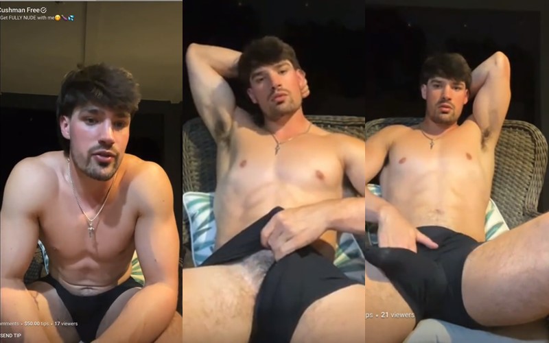 JustTheGays thumbnail for Cushman – feeling my hard cock live - amateur gay porn from OnlyFans, MyVidster, GayForFans and more! - Solo