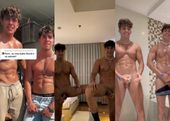 JustTheGays thumbnail for Sergio Mengual and David Mengual jerk together - amateur gay porn from OnlyFans, MyVidster, GayForFans and more! - Jerk Off, Latin