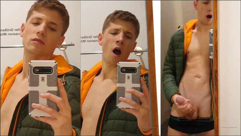 JustTheGays thumbnail for jaden_big jerks his big cock in a fitting room - amateur gay porn from OnlyFans, MyVidster, GayForFans and more! - 