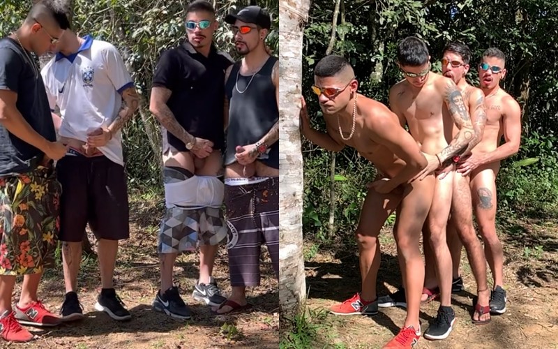 JustTheGays thumbnail for bpaaaz – friends fuck in the middle of the trail - amateur gay porn from OnlyFans, MyVidster, GayForFans and more! - Anal, Group, Latin