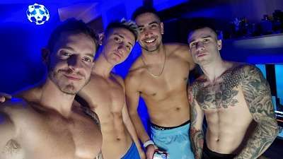 JustTheGays thumbnail for Dave Wikkinson, Angel Gomez, Lucho Gonzalez and Mateo Rivillio have an orgy - amateur gay porn from OnlyFans, MyVidster, GayForFans and more! - Anal, Group