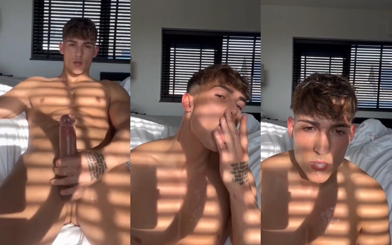 JustTheGays thumbnail for Levy Wilgen jerks off and licks his cums - amateur gay porn from OnlyFans, MyVidster, GayForFans and more! - 