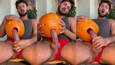 JustTheGays thumbnail for BonjourAxxel fucks a pumpkin - amateur gay porn from OnlyFans, MyVidster, GayForFans and more! - 