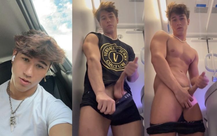 JustTheGays thumbnail for Ethan Wilson (ethan_w999) jerks off in the plane bathroom - amateur gay porn from OnlyFans, MyVidster, GayForFans and more! -