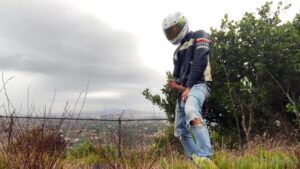 JustTheGays thumbnail for Jerking off outside in my motorbike gear Julian Jaxon - amateur gay porn from OnlyFans, MyVidster, GayForFans and more! -