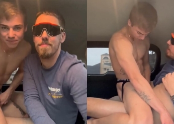 JustTheGays thumbnail for LeviWrangerXXX – fucking and a creampie in the back of the car - amateur gay porn from OnlyFans, MyVidster, GayForFans and more! - 