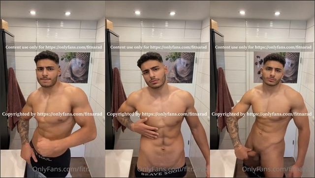 JustTheGays thumbnail for Fitnarad – shows off his hard cock - amateur gay porn from OnlyFans, MyVidster, GayForFans and more! - 