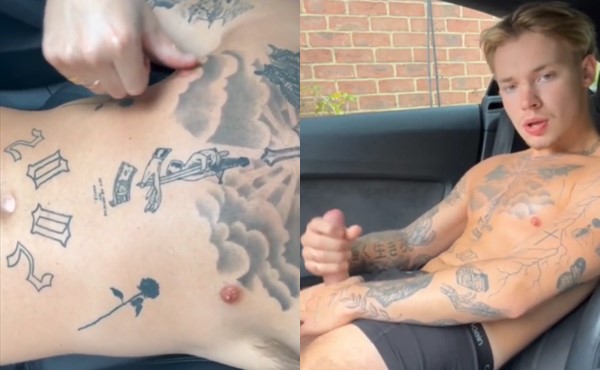 JustTheGays thumbnail for Ink3dlad – jerking in the car - amateur gay porn from OnlyFans, MyVidster, GayForFans and more! - 