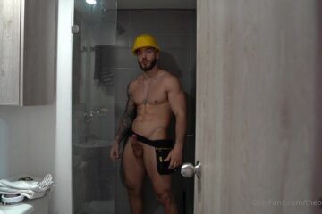JustTheGays thumbnail for Jerking off in the shower – Builder role play – Oliver Colt (TheOliverColt) - amateur gay porn from OnlyFans, MyVidster, GayForFans and more! - 