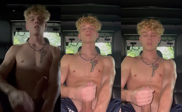 JustTheGays thumbnail for Tywanks – jerking in the back of the car - amateur gay porn from OnlyFans, MyVidster, GayForFans and more! - 