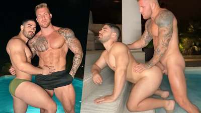 JustTheGays thumbnail for Philippe Soulier (Filou Fitt) fucks Juan Hernandez in the pool - amateur gay porn from OnlyFans, MyVidster, GayForFans and more! - 