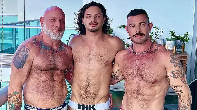 JustTheGays thumbnail for Luca del Rey, SexyStache and TheDaddyFinger fuck - amateur gay porn from OnlyFans, MyVidster, GayForFans and more! - 