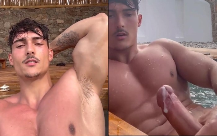 JustTheGays thumbnail for Levy Van Wilgen jerks off in the pool - amateur gay porn from OnlyFans, MyVidster, GayForFans and more! - 