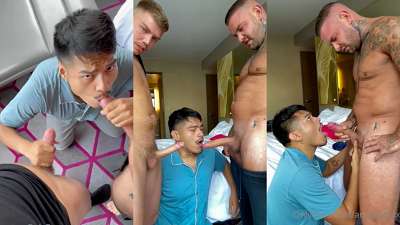 JustTheGays thumbnail for Andy Lee, Ryan Lee and Migs – Scene 1 - amateur gay porn from OnlyFans, MyVidster, GayForFans and more! - Group
