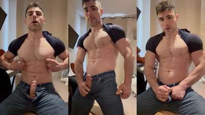 JustTheGays thumbnail for Mario Vertigo (Alex Schaikovsky) jerks his rock hard cock through his pants - amateur gay porn from OnlyFans, MyVidster, GayForFans and more! - 