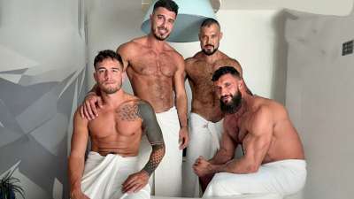 JustTheGays thumbnail for Alex Ink, Lobo Carreira, Halif Faruk and Jacob Lord fuck in the bathtub - amateur gay porn from OnlyFans, MyVidster, GayForFans and more! - 