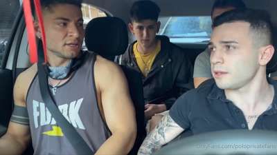 JustTheGays thumbnail for Angel Gomez, Emapaz, Liam Galty and Polo – group fuck with the Uber driver - amateur gay porn from OnlyFans, MyVidster, GayForFans and more! - 
