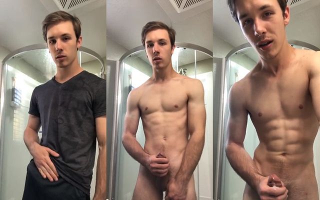 JustTheGays thumbnail for Justinjnudes jerks off in the bathroom - amateur gay porn from OnlyFans, MyVidster, GayForFans and more! - Jerk Off, Solo