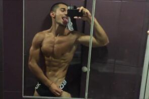 JustTheGays thumbnail for Flexing while in the shower DylonSC - amateur gay porn from OnlyFans, MyVidster, GayForFans and more! - 