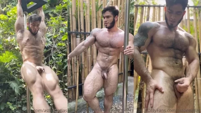 JustTheGays thumbnail for Atlas Stone shows off his body outside - amateur gay porn from OnlyFans, MyVidster, GayForFans and more! - 
